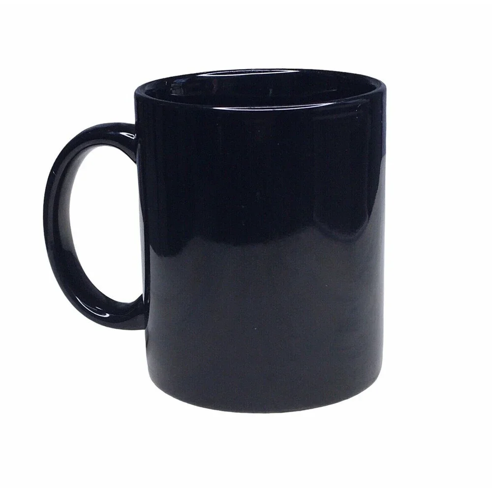 Golf Coffee Cup Mug Black 3-D Embossed Pewter‎ Emblem Golfer Dad Gift